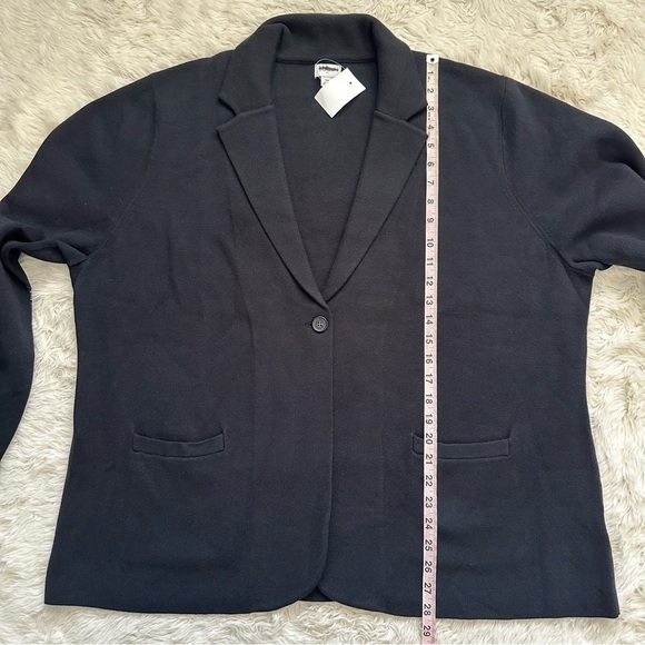 J. Crew Factory Blazer Schoolboy Sweater Single Button Front Cotton Black 3X NWT - Picture 12 of 13